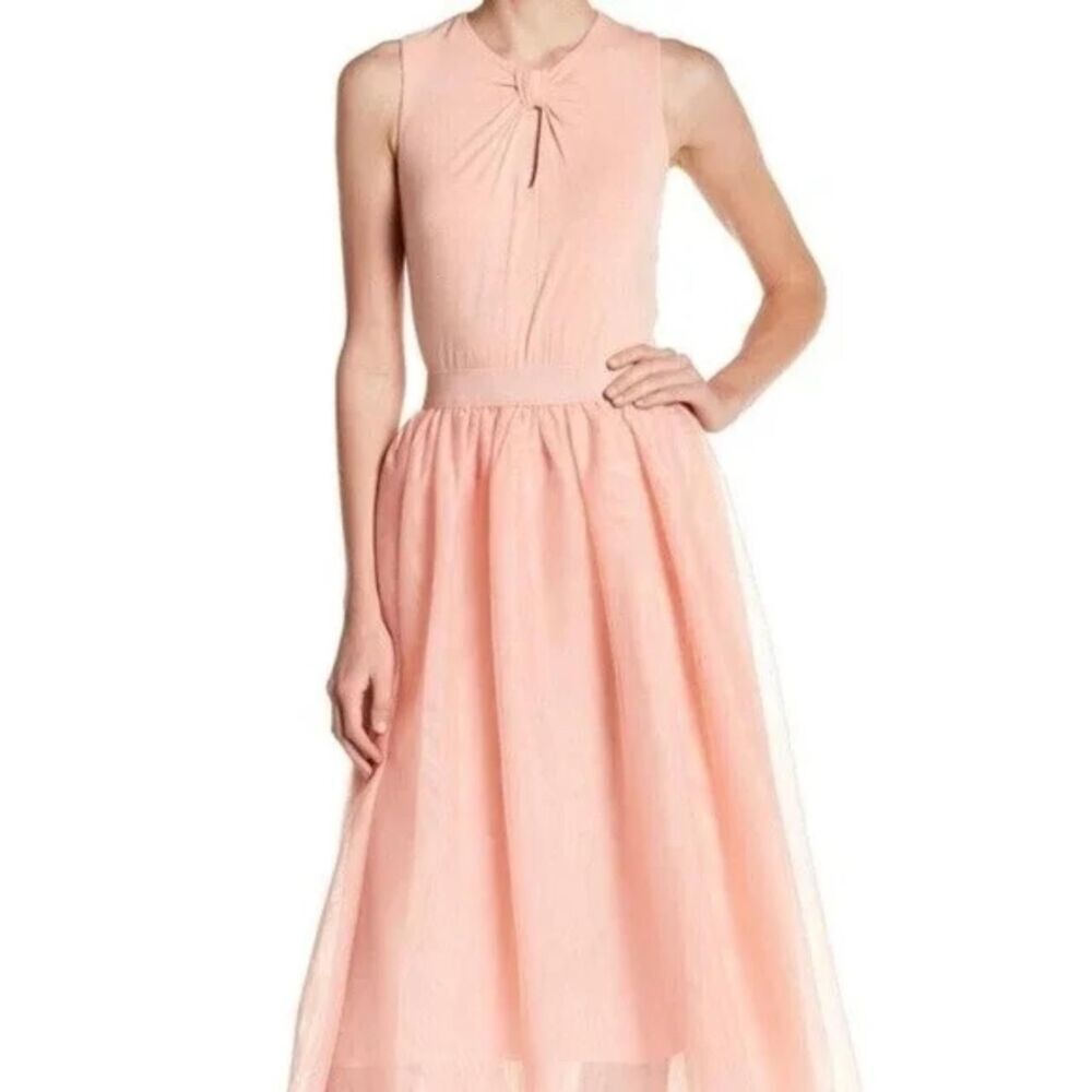 Hope & Harlow Women's Sleeveless Color Party Blush Tulle Midi Dress Size 8